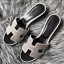 Hermes Oasis Sandals In White Suede with Rhinestone JM1561Wj24