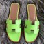 Hermes Oran Sandals In Apple Green Lizard Leather JM289Oq54