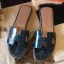 Hermes Oran Sandals In Blue Shiny Niloticus Crocodile JM1791yC28