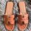 Hermes Oran Sandals In Brown Ostrich Leather JM1979BF80