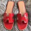 Hermes Oran Sandals In Red Patent Leather JM1330Hk55