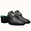 Hermes Paradis Mules In Black Calfskin JM1155jq27