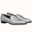 Hermes Paris Loafers In Silver Metallic Goatskin JM1992Ix66