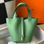 Hermes Picotin Lock 18 Bag In Vert Criquet Clemence Leather JM1267jo45