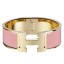 Hermes Pink Enamel Clic Clac H PM Bracelet JM351Ym74