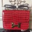 Hermes Red Constance MM 24cm Crocodile Bag JM703NL80