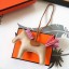 Hermes Rodeo Horse Bag Charm In Beige/Camarel/Pink Leather JM519mx92