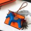 Hermes Rodeo Horse Bag Charm In Blue/Camarel/Ruby Leather JM830ZP49