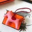 Hermes Rodeo Horse Bag Charm In Pink/Red/Orange Leather JM1606tZ32