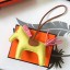 Hermes Rodeo Horse Bag Charm In Yellow/Camarel/Pink Leather JM2088kG55