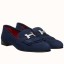 Hermes Royal Loafers In Blue Suede Leather JM670bM57