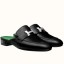 Hermes Trocadero Mules In Black Goatskin JM1350uw21