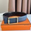 Hermes Tube H Reversible Belt 38MM in Blue Clemence Leather JM1207hI90
