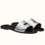 Hermes View Sandals In Silver Epsom Leather JM1307FW33