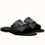 Hermes Villa Sandals In Black Calfskin JM805jk62