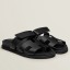 Hermes Women's Chypre Sandals In Black Calfskin JM466nV16