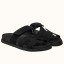 Hermes Women's Chypre Sandals In Black Suede Calfskin JM1822zZ68