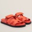 Hermes Women's Chypre Sandals In Orange Epsom Calfskin JM1580sf78