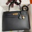 High Quality Replica Hermes Kelly Sellier 32 Handmade Bag In Black Epsom Calfskin JM375Mj59