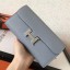 Hot Hermes Constance Long Wallet In Blue Lin Epsom Leather JM1412Oa46