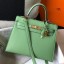 Hot Hermes Kelly 25cm Sellier Bag In Vert Criquet Epsom Leather JM220Oa46