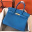 Imitation Cheap Hermes Birkin 30 Handmade Bag In Blue Zanzibar Clemence Leather JM1463iu55