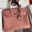 Imitation Cheap Hermes Birkin 30 Retourne Handmade Bag In Terre Cuite Ostrich Leather JM569iu55