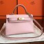 Imitation Cheap Hermes Kelly Mini II Handmade Bag In Rose Dragee Swift Calfskin JM1165iu55