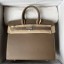 Imitation Hermes Birkin 25 Sellier Handmade Bag In Taupe Epsom Calfskin JM1479fM13