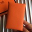 Imitation Hermes Calvi Card Holder In Orange Epsom Leather JM56Bb80