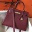 Imitation Hermes Kelly 28cm Bag In Bordeaxu Clemence Leather GHW JM1549bO20