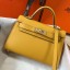 Imitation Hermes Kelly Mini II Bag In Yellow Epsom Leather GHW JM1129if87