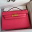 Imitation Hermes Kelly Pochette Handmade Bag In Rose Lipstick Epsom Calfskin JM1467fw56