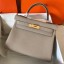 Imitation Hermes Kelly Retourne 28 Handmade Bag In Tourterelle Clemence Leather JM792vq24