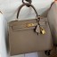 Imitation Hermes Kelly Sellier 28 Handmade Bag In Taupe Epsom Calfskin JM2092uj55