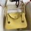 Imitation Hermes Lindy 26 Handmade Bag In Jaune Poussin Clemence Leather JM1181fM13