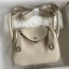 Imitation Hermes Mini Lindy Handmade Bag In Craie Clemence Leather JM815QA81
