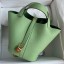 Imitation Hermes Picotin Lock 18 Handmade Bag in Vert Criquet Clemence Leather JM30sd97
