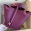 Imitation Hermes Picotin Lock 22 Handmade Bag in Anemone Clemence Leather JM197RD67