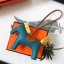 Imitation Hermes Rodeo Horse Bag Charm In Cyan/Camarel/Yellow Leather JM2050Lv15