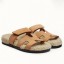 Imitation Hermes Women's Chypre Sandals in Beige Suede with Shearling JM1388vq24