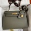 Imitation High Quality Hermes Kelly Sellier 28 Handmade Bag In Vert De Gris Epsom Calfskin JM1094Ki36