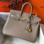 Knockoff AAAAA Hermes Birkin 25cm Bag In Tourterelle Clemence Leather GHW JM89IC64