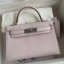 Knockoff Best Hermes Kelly Mini II Sellier Handmade Bag In Mauve Pale Chevre Mysore Leather JM2018Pu45