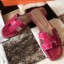 Knockoff Cheap Hermes Oran Sandals In Rose Scheherazade Shiny Niloticus Crocodile JM1451sm35