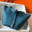 Knockoff Cheap Hermes Picotin Lock 22 Bag In Blue Jean Clemence Leather JM1749sm35