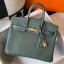 Knockoff Hermes Birkin 25cm Bag In Vert Amande Clemence Leather GHW JM719aP53