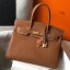 Knockoff Hermes Birkin 30cm Bag In Gold Clemence Leather GHW JM222pO91