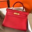 Knockoff Hermes Kelly Retourne 28 Handmade Bag In Red Clemence Leather JM1855YI96