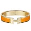 Knockoff Hermes Orange Enamel Clic H PM Bracelet JM1712pO91